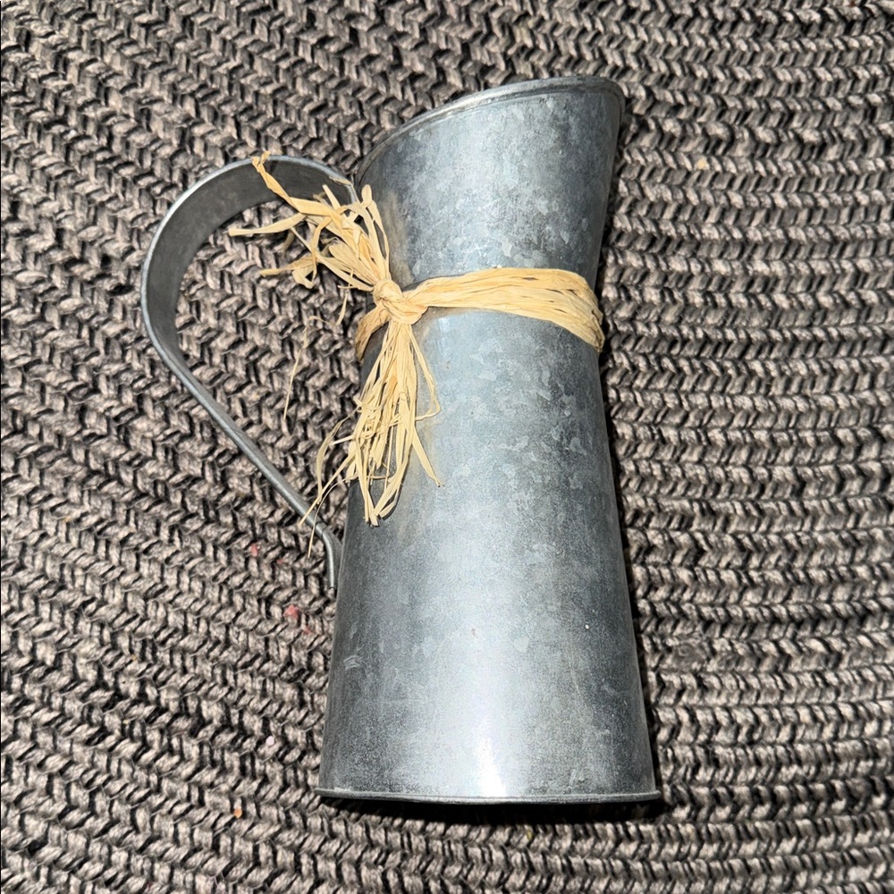 Rustic Metal Pitcher with Handle